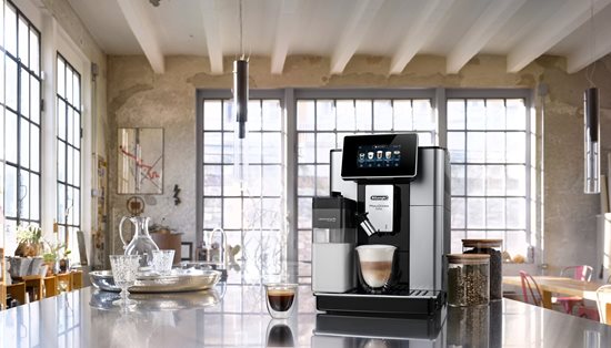 Cafetera espresso automática, 1450W, "PrimaDonna Soul", plateada / negra - De'Longhi