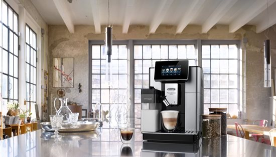 Máquina de café expresso automática, 1450W, "PrimaDonna Soul", prata / preto - De'Longhi