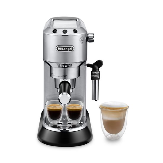 Cafetera espresso manual, 1300W, "Dedica", color plata - De'Longhi