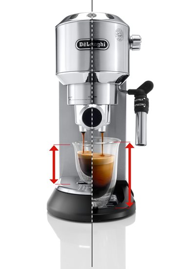 Manuálny kávovar na espresso, 1300W, "Dedica", strieborná farba - De'Longhi
