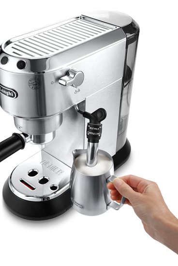 Ročni espresso aparat, 1300W, "Dedica", srebrna barva - De'Longhi