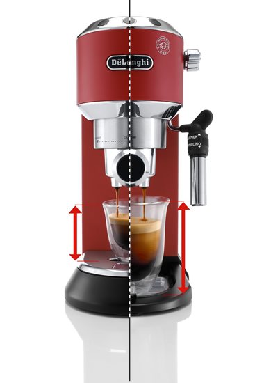 Manuell espressomaskin, 1300W, "Dedica", röd - De'Longhi