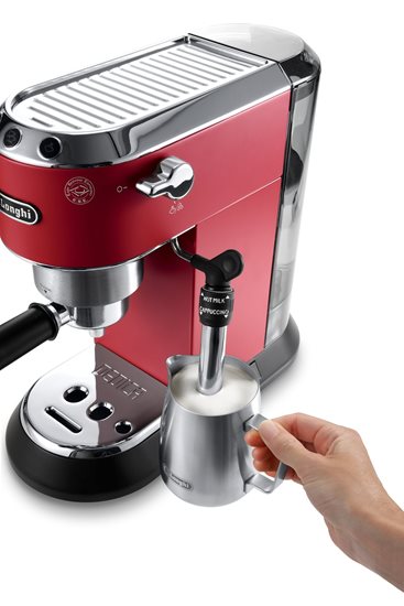 Manuel espresso makinesi, 1300W, "Dedica", kırmızı - De'Longhi