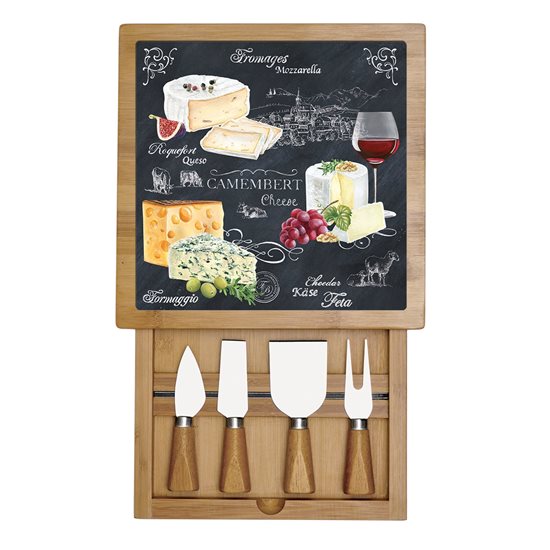 Service de 6 pièces "World of cheese" pour servir les fromages, 25 x 25 cm - Nuova R2S