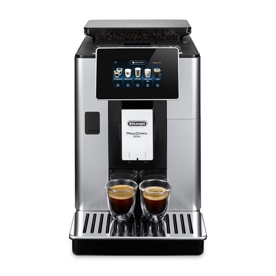Máquina de café expresso automática, 1450W, "PrimaDonna Soul", prata / preto - De'Longhi