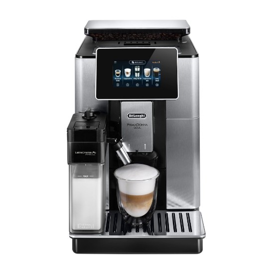 Автоматическая кофемашина для эспрессо, 1450 Вт, "PrimaDonna Soul", Metal Black - DeLonghi