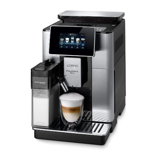 Automatický kávovar na espresso, 1450 W, "PrimaDonna Soul", Metal Black - DeLonghi