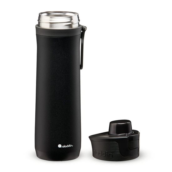 Stainless steel thermo-insulating bottle, 600ml, <<Lava Black>>, "Sports Thermavac" - Aladdin