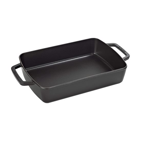 Oven tray, cast iron, 30 × 20 cm, Black - Staub