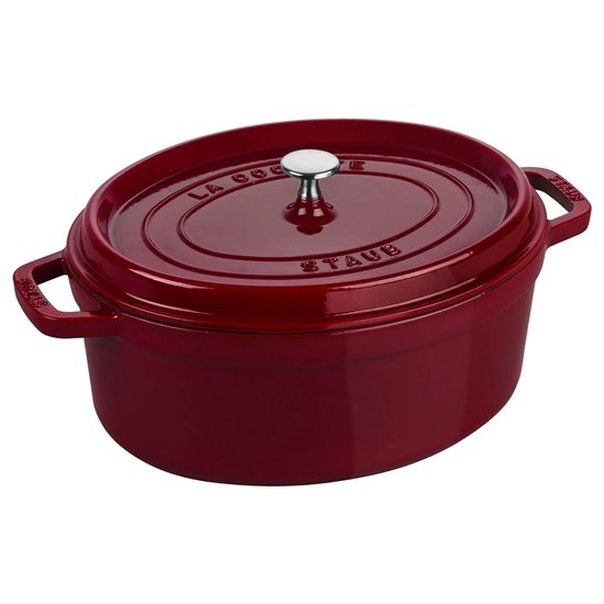 Oval Cocotte cooking pot, cast iron, 33cm/6.7L, Bordeaux - Staub