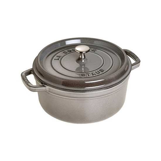 Cocotte gryte, støpejern, 26cm / 5,2L, Graphite Grey - Staub