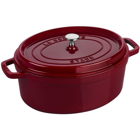 Oval Cocotte kokgryta, gjutjärn, 37cm/8L, Bordeaux - Staub