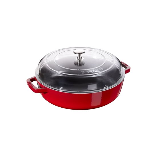 Saute Braiser katliņš, čuguns, 24cm/2,4L, Cherry - Staub