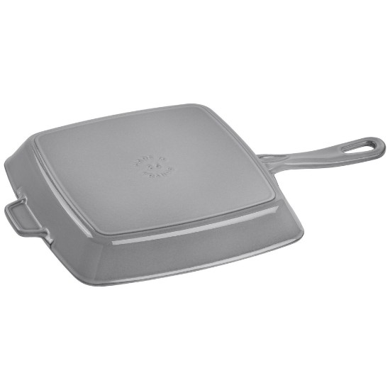 Szögletes grill serpenyő, öntöttvas, 26 cm, Graphite Grey - Staub