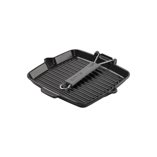 Square grill pan, 24 cm, cast iron, Black - Staub