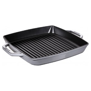 Square grill pan, cast iron, 33cm, Graphite Grey - Staub