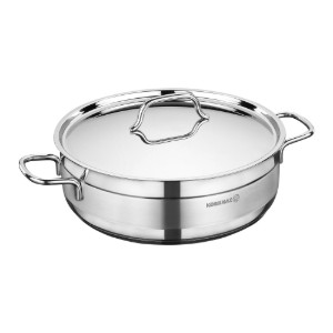 Sauteerpan, RVS, met deksel, 28cm / 5.5L, "Alfa" - Korkmaz