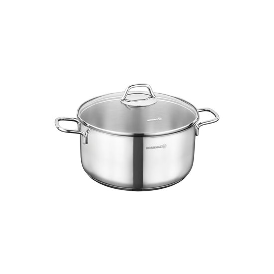 Stainless steel saucepan, with lid, 18 cm / 2.3 l, "PERLA" - Korkmaz