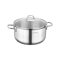 Stainless steel saucepan, with lid, 22 cm / 4L, "Perla" - Korkmaz