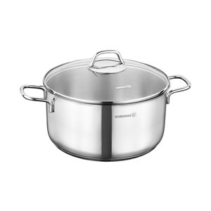 Stainless steel saucepan, with lid, 24 cm / 5.5L, "Perla" - Korkmaz