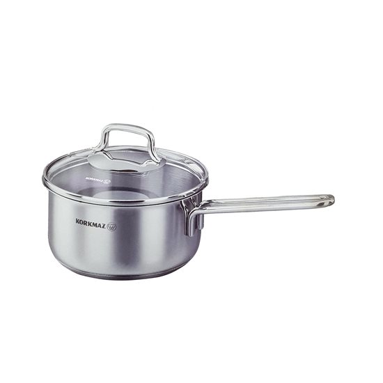 Saucepan, stainless steel, with lid, 16 cm / 1.6 l, "Perla" - Korkmaz
