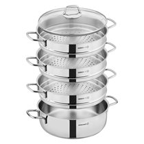 Steamer cookware set, stainless steel, 5 pieces, "PERLA" - Korkmaz