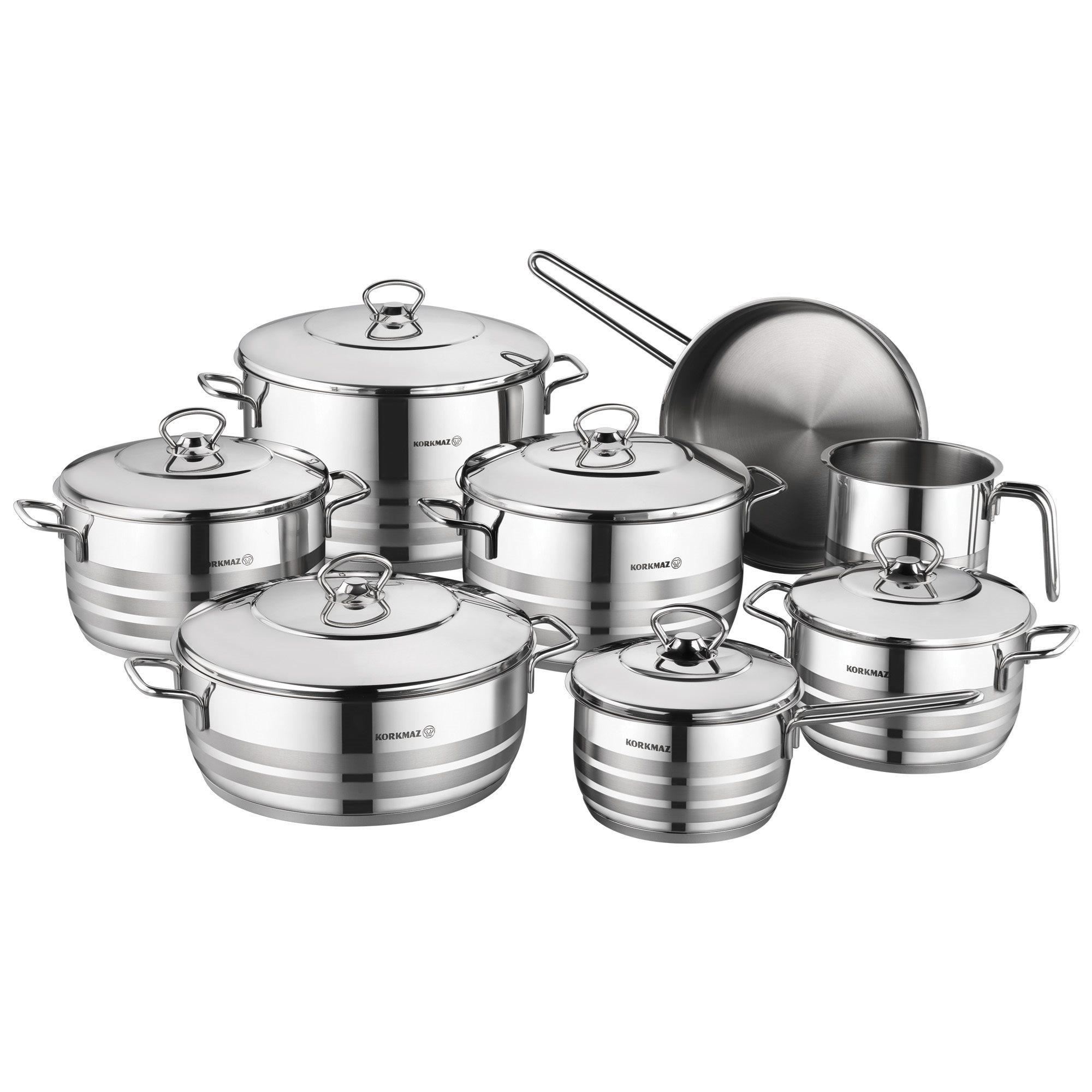 Korkmaz 2 - Piece Non-Stick Stainless Steel (18/10) Cookware Set