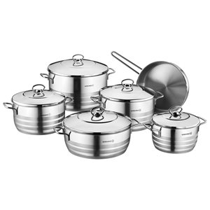 Cookware set, stainless steel, 11 pieces, "Astra" - Korkmaz