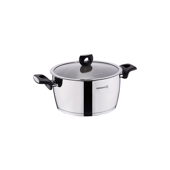 Stainless steel saucepan, with lid, 16 cm / 2 l, "Nora" - Korkmaz