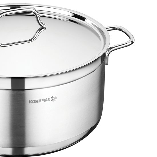 Stainless steel saucepan, with lid, 16 cm / 1.8 l, "Alfa" - Korkmaz