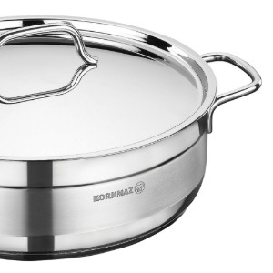 Sauteerpan, RVS, met deksel, 28cm / 5.5L, "Alfa" - Korkmaz