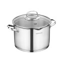 Cazo hondo, acero inoxidable, con tapa, 24 cm / 7 L, "Steama" - Korkma
