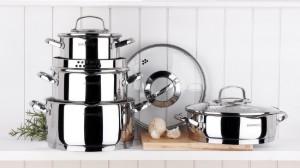 Pentola in acciaio inox, con coperchio, 16 cm / 1,6 l, "Steama" - Korkmaz