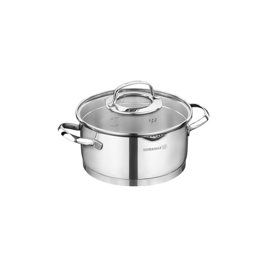 Cratita inox, cu capac, 16cm/1,6L, "Steama" - Korkmaz