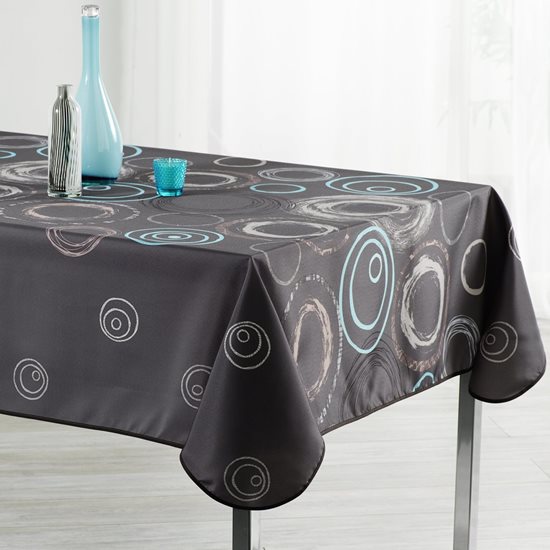 Stačiakampė staltiesė "Cercles & Splash Bleu", 148x240 cm - Prodeco