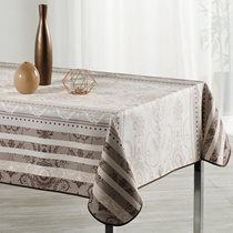 "Fancy Brown Lines" rectangular tablecloth, 148x300 cm - Prodeco