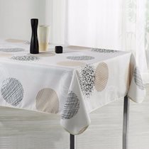 "Brown And Beige Circles" rectangular tablecloth, 148x200 cm - Prodeco