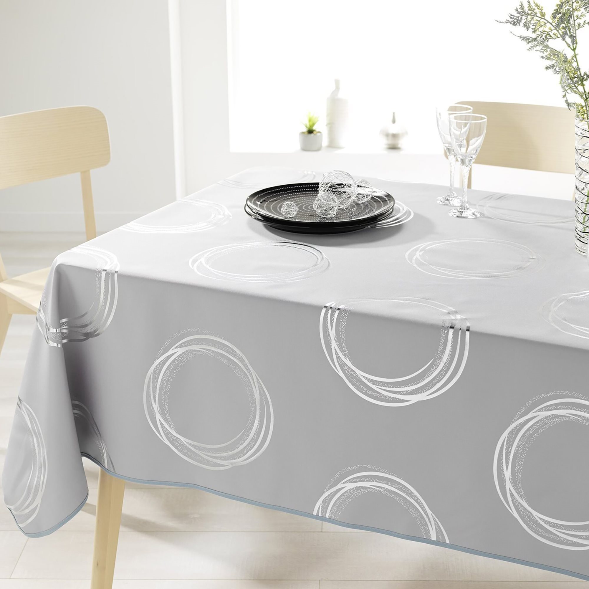 hiërarchie Westers tv station Gray, Chic And Modern" rechthoekig tafelkleed, 148x300 cm - Prodeco |  KitchenShop