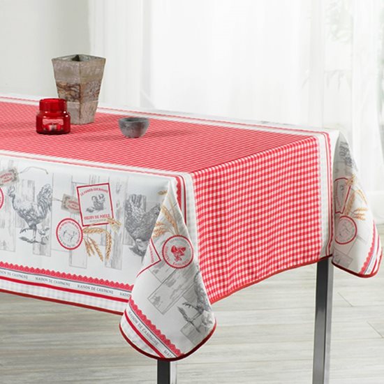 "Kırmızı Kır Evi" dikdörtgen masa örtüsü, 148x200 cm - Prodeco