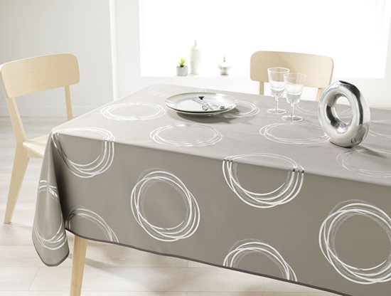 "Taupe, Chic And Modern" rectangular tablecloth, 148x200 cm - Prodeco