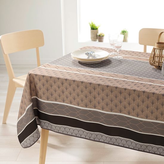Rectangular tablecloth, 148x200 cm, Taupe - Prodeco
