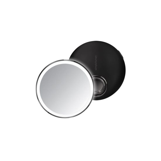 Kišeninis makiažo veidrodis, su jutikliu, 10,4 cm, "Compact", Black - simplehuman