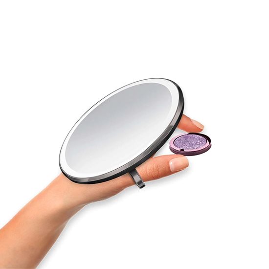 Џепно огледало за шминкање, са сензором, 10,4 цм, "Compact", Black - simplehuman