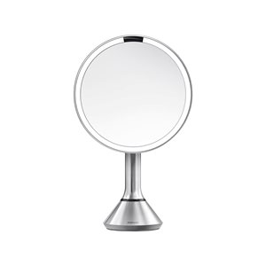 Makeup mirror with brightness control, 20 cm, Brushed - simplehuman
