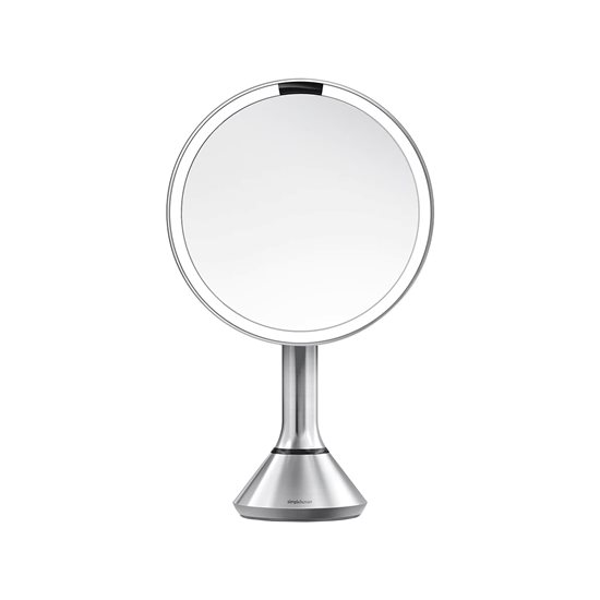 Огледало за шминкање са контролом осветљености, 20 цм, Brushed - simplehuman