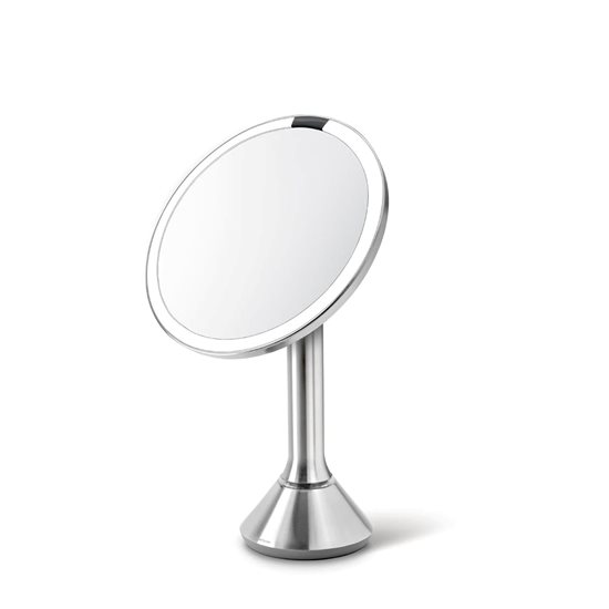 Зеркало для макияжа с регулировкой яркости, 20 см, Brushed - simplehuman