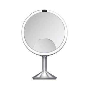 Makeup mirror, with sensor, 28.7 cm, "Trio Max", Brushed - simplehuman