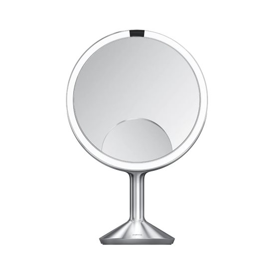 Scáthán makeup, le braiteoir, 28.7 cm, "Trio Max", Brushed - simplehuman