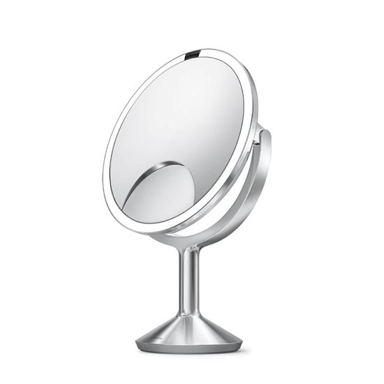 Make-up zrkadlo, so senzorom, 28,7 cm, "Trio Max", Brushed - simplehuman