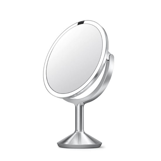 Scáthán makeup, le braiteoir, 28.7 cm, "Trio Max", Brushed - simplehuman